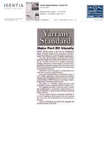 Yarram Standard News, Yarram VIC 04 Jun 2014 General News, page[removed]cm² Regional - circulation 2,[removed]W----) Copyright Agency licensed copy (www.copyright.com.au)