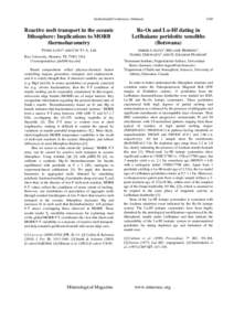 Goldschmidt Conference Abstracts  Reactive melt transport in the oceanic lithosphere: Implications to MORB thermobarometry