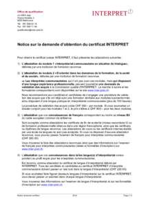 Office de qualification c/o IDEA sagl Piazza Nosetto[removed]Bellinzona Tél[removed]Fax[removed]