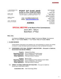 AGENDA  J. CHRISTOPHER LYTLE Executive Director  PORT OF OAKLAND