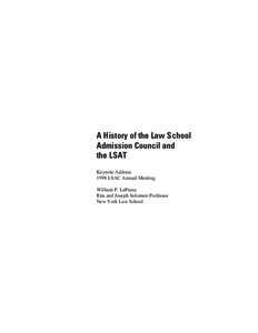 A History of the Law School Admission Council and the LSAT (PDF)