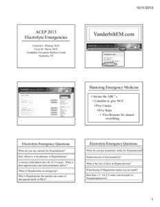 Electrolyte disturbances / Potassium / Nephrology / Cardiac electrophysiology / Chemical elements / Hyperkalemia / Hypokalemia / Diuretic / P wave / Medicine / Chemistry / Matter