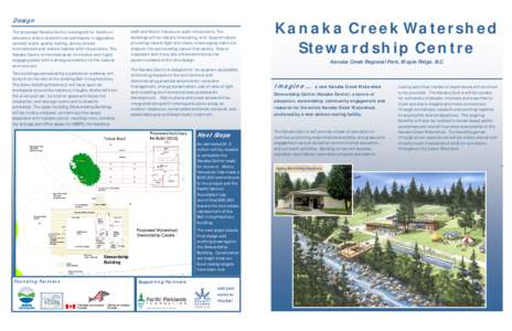 Design The proposed Kanaka Centre is designed for hands-on education where students can participate in egg takes, conduct water quality testing, survey stream invertebrates and restore habitat with interpreters. The Kana
