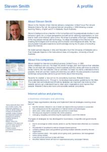 Microsoft Word - Steven Smith Profile - Feb 2010