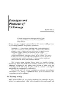 Paradigms and paradoxes of victimology