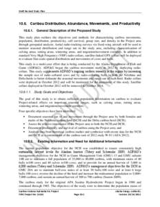 Draft Revised Study Plan[removed]Caribou Distribution, Abundance, Movements, and Productivity[removed]General Description of the Proposed Study