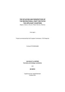 THE SITUATION AND PERSPECTIVES OF THE RECREATIONAL CRAFT SECTOR IN THE APPLICANT COUNTRIES (Bulgaria, Estonia, Lithuania, Poland, Romania, Slovenia)  - final report -