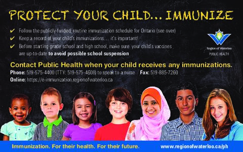 PROTECT YOUR CHILD… IMMUNIZE ✔	 ✔ ✔