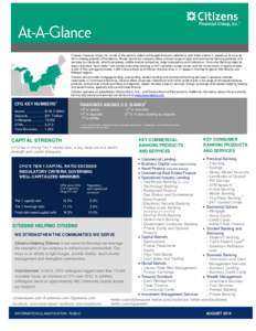 Citizens Financial Group Inc. is one of the nation’s oldest and largest financial institutions, with $130.3 billion in assets as of June 30, 2014. Headquartered in Providence, Rhode Island, the company offers a broad r