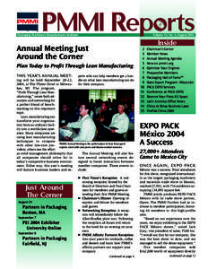 PMMI Reports  Packaging Machinery Manufacturers Institute Volume 14, No. 4, August 2004