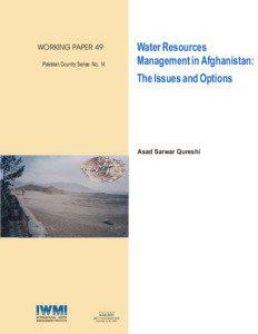 Water Resources Management in Afghanistan: