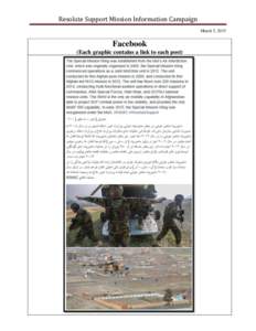 Resolute Support Mission Information Campaign March 5, 2015 Facebook (Each graphic contains a link to each post)