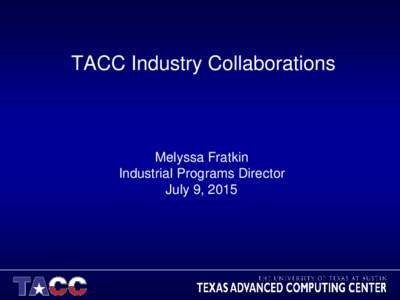 TACC Industrial Affiliates Program