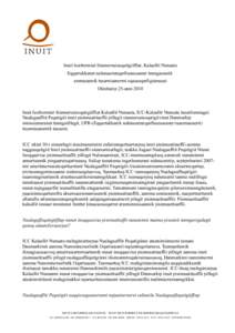 Inuit Issittormiut Siunnersuisoqatigiiffiat, Kalaallit Nunaata Eqqartukkanut nalunaaruteqarfiusussamut tunngasumik ammasumik tusarniaanermi oqaaseqarfigiumasat Oktobarip 25-anni[removed]Inuit Issittormiut Siunnersuisoqatig