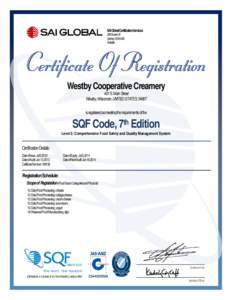 Westby / Prevention / Evaluation / GFSI / Safety / Quality / Food safety