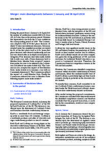 Competition Policy Newsletter  MERGERS Merger: main developments between 1 January and 30 April 2010 John Gatti (1)