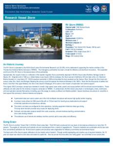 National Marine Sanctuaries National Oceanic & Atmospheric Administration Thunder Bay National Marine Sanctuary Research Vessel Storm RV Storm (R5002)
