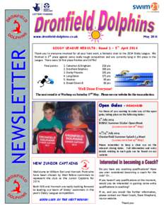 NEWSLETTER  www.dronfield-dolphins.co.uk