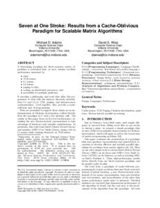 Computing / Cache / Computer hardware / Computer memory / Computer engineering / Central processing unit / Computer architecture / Numerical software / CPU cache / Basic Linear Algebra Subprograms / Cache-oblivious algorithm / Page