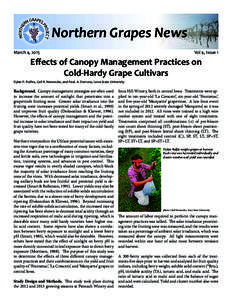 Northern Grapes News March 4, 2015 Vol 4, Issue 1  Effects of Canopy Management Practices on