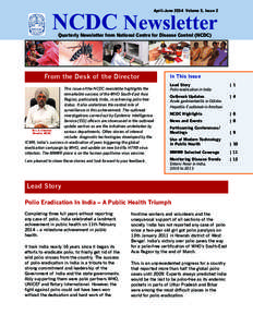 NCDC Newsletter NYC VITAL SIGNS April–June 2014 Volume 3, Issue 2  Quarterly Newsletter from National Centre for Disease Control (NCDC)
