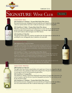 FEBRUARY[removed]Signature Wine Club Newsletter