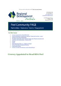 Having trouble reading this email? View it on your browser .  Ph[removed]Fax[removed]www.rdapeel.org.au [removed]