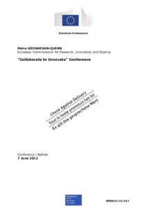 Design / Structure / Framework Programmes for Research and Technological Development / Service innovation / Innovation / Structural Funds and Cohesion Fund / Small and medium enterprises / Environmental regulation of small and medium enterprises / Competitiveness and Innovation Framework Programme / European Union / Europe / Economy of the European Union