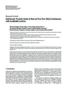Subchronic Toxicity Study in Rats of Two New Ethyl-Carbamates with Ixodicidal Activity