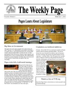 VOLUME 10 ISSUE 4  Big Ideas in Government Throughout the week pages grappled with understanding the three “big ideas” for a representative government: governing is a complex process, successful democracies rely on r