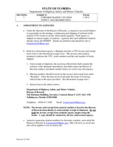 Florida Department of Highway Safety and Motor Vehicles / Invoice / Traffic ticket / Citation / Police / Department of Motor Vehicles / Tallahassee /  Florida / Florida Highway Patrol / Law / Government / Public administration