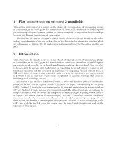 1  Flat connections on oriented 2-manifolds