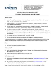 The Association of Professional Engineers of Nova Scotia 1355 Barrington Street, Halifax, Nova Scotia B3J 1Y9 Telephone: [removed]Toll Free: [removed]Fax: [removed]www. engineersnovascotia.ca Email: registr