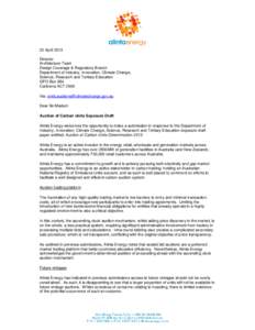 Alinta Energy - Auction of Carbon Units Exposure Draft - Submission