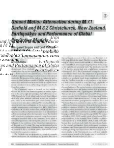   Ground Motion Attenuation during M 7.1 Darfield and M 6.2 Christchurch, New Zealand, Earthquakes and Performance of Global Predictive Models