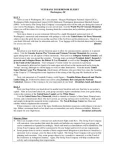 Microsoft Word - Veterans Tour-Honor Flight Narrative Itinerary.doc