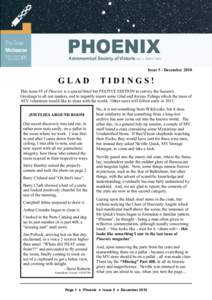 Issue 5 - December[removed]GLAD TIDINGS!