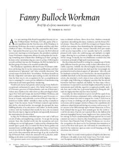 Vita  Fanny Bullock Workman Brief life of a feisty mountaineer: [removed]A