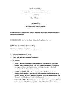 TOWN OF HAVERHILL DEAN MEMORIAL AIRPORT COMMISSION MINUTES Oct. 9th 2013 Morrill Building  (UNAPPROVED)