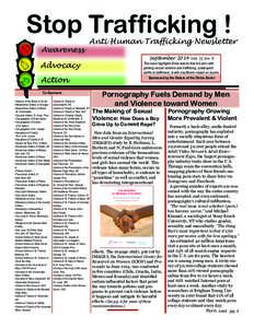 Stop Trafficking ! Awareness Anti Human Trafficking Newsletter September 2014