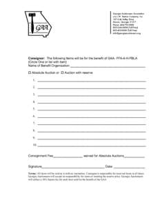 Georgia Auctioneers Association c/o L.W. Benton Company, Inc. 107 Oak Valley Drive Macon, Georgia[removed]Phone: [removed]GAA[removed]Toll Free)