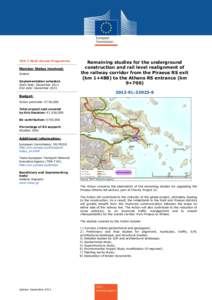 TEN-T Multi-Annual Programme  Member States involved: Greece Implementation schedule Start date: December 2013