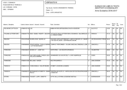 VBPS007019  LICEO L. COBIANCHI PIAZZA MARTIRI DI TRAREGO 8 LOC. VERBANIA - INTRA