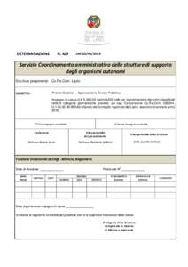 DETERMINAZIONE  N. 429 Del