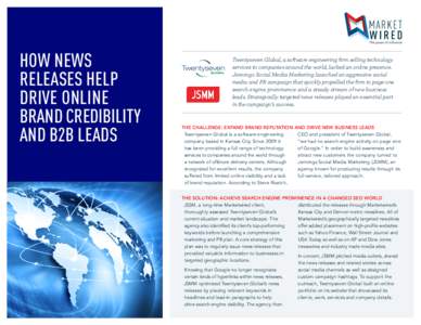 HOW NEWS RELEASES HELP DRIVE ONLINE BRAND CREDIBILITY AND B2B LEADS