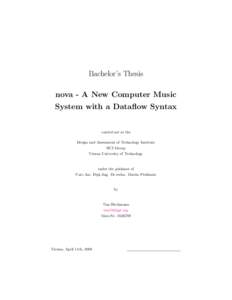 Bachelor’s Thesis nova - A New Computer Music System with a Dataflow Syntax carried out at the Design and Assessment of Technology Institute