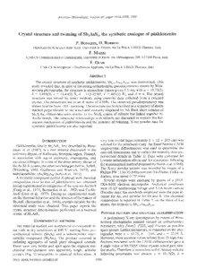 American Mineralogist, Volume 80, pages[removed], 1995  Crystal structure and twinning of SbrAsSr, the synthetic analogue of piiikkiinenite