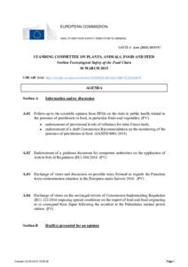 EUROPEAN COMMISSION HEALTH AND FOOD SAFETY DIRECTORATE-GENERAL SANTE G AresSTANDING COMMITTEE ON PLANTS, ANIMALS, FOOD AND FEED