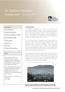 Air Quality in Dunedin Summary report Contents PM10 patterns Emission patterns