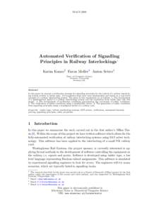 AVoCS[removed]Automated Verification of Signalling Principles in Railway Interlockings 1